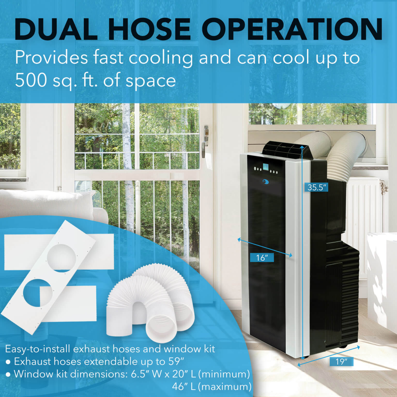 Whynter ARC-14S Dual Hose Portable Air Conditioner